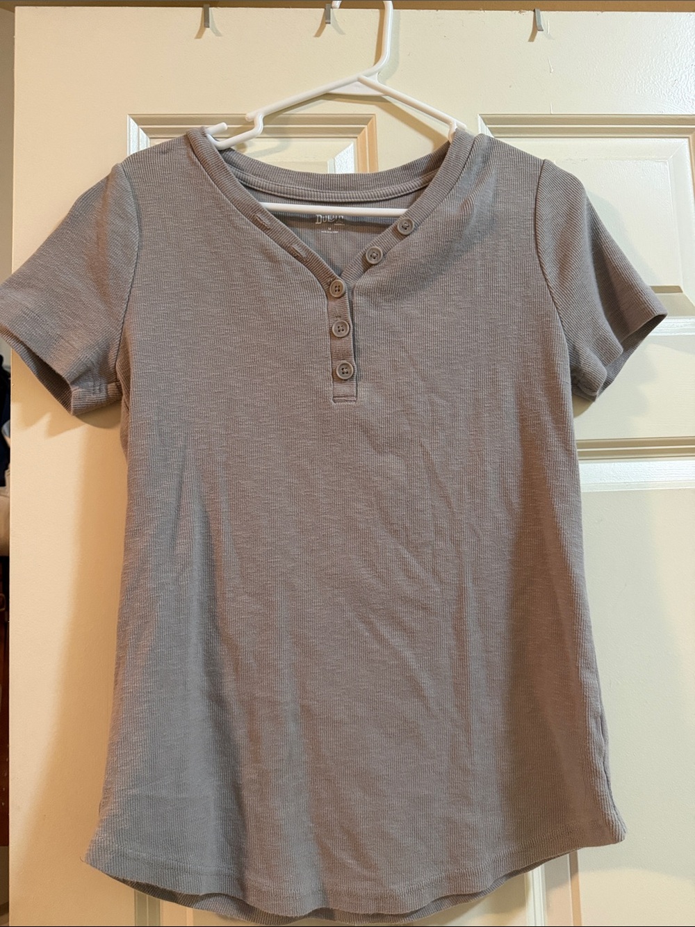 Light Gray Henley Short Sleeve DULUTH Trading Co. Women's